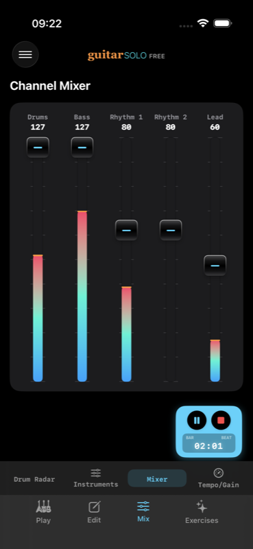 Multi-Track Studio Channel Mixer